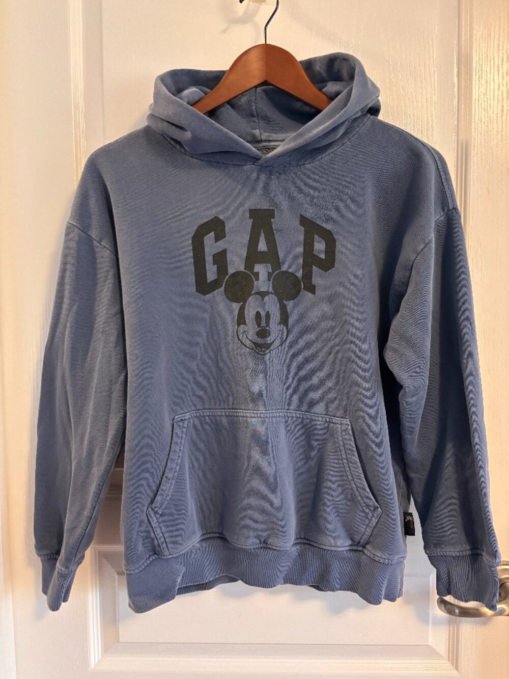 GAP x Disney Mickey Mouse Hoodie Youth XL Blue Oversized Graphic Sweatshirt
